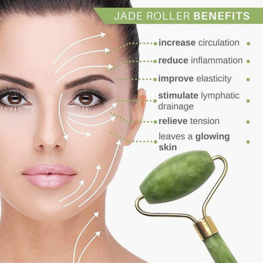 Jade Roller & Gua Sha – Facial Massage & Skin Care Set