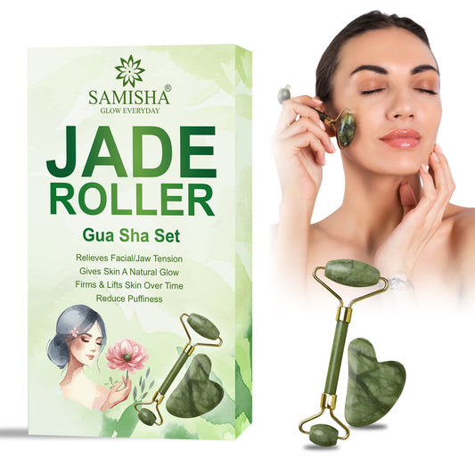 Jade Roller & Gua Sha – Facial Massage & Skin Care Set